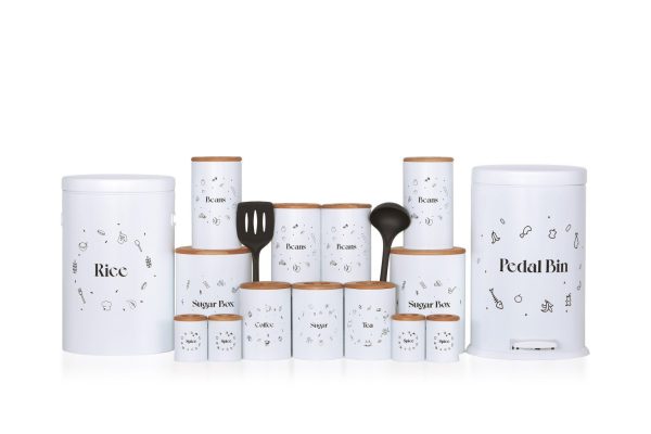 سرویس آشپزخانه اورانوس 17 پارچه استوا ای طرح دار B0011