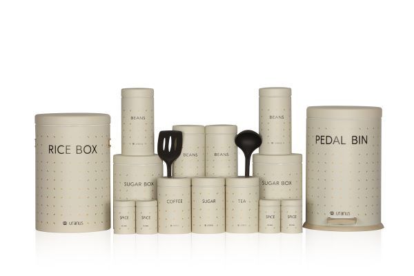سرویس اشپزخانه اورانوس 17 پارچه استوانه ای طرح دار B0011 - تصویر 2