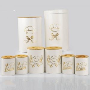 سرویس 8 پارچه فانتزی هرمس سفید درب چوب C0004