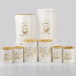 سرویس 8 پارچه فانتزی هرمس سفید درب چوب C0004